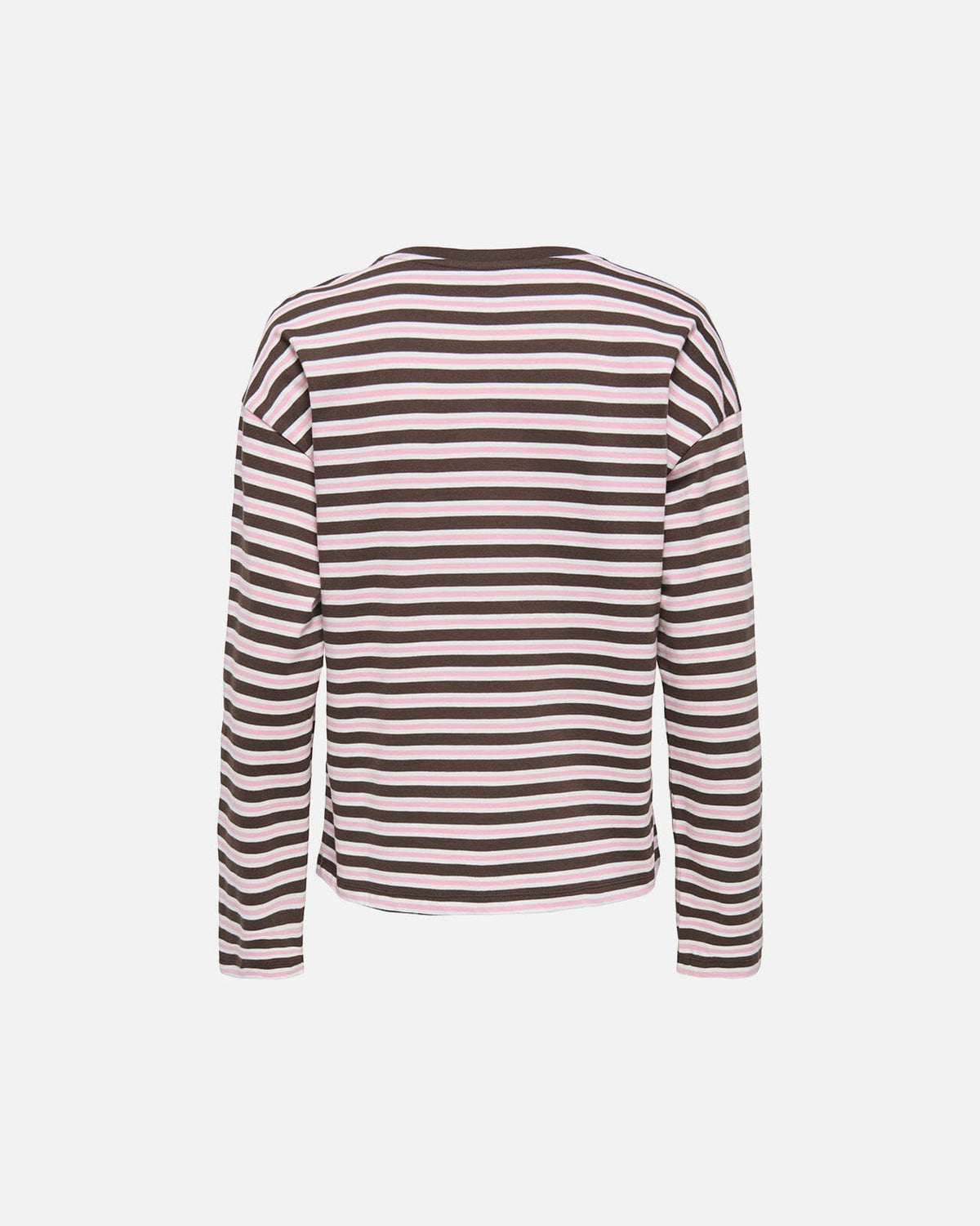 ONLY Topp New Soph L/S O-neck - Black Coffee/ Orchid Pink/ Cloud dancer