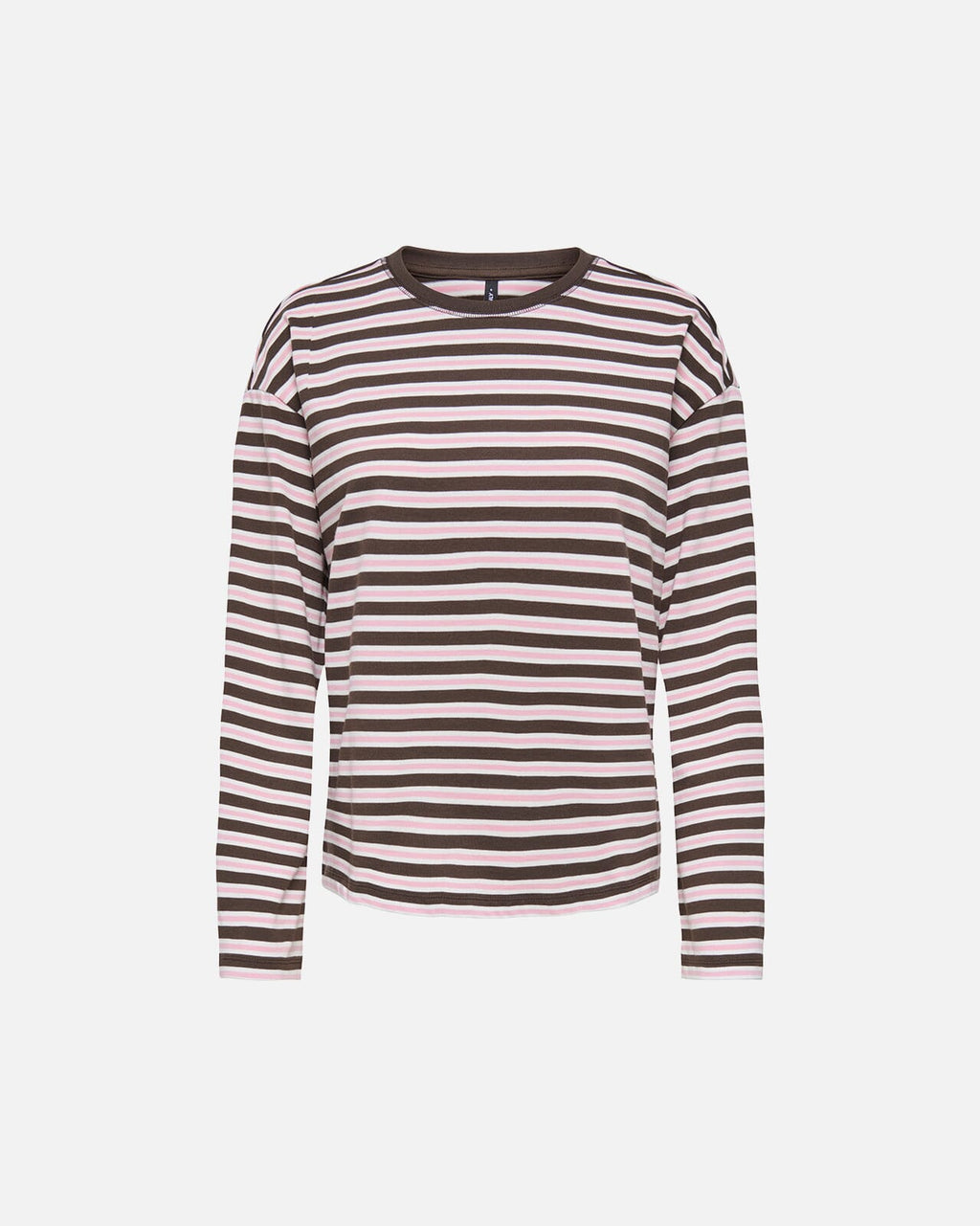 ONLY Topp New Soph L/S O-neck - Black Coffee/ Orchid Pink/ Cloud dancer