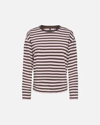 ONLY Topp New Soph L/S O-neck - Black Coffee/ Orchid Pink/ Cloud dancer