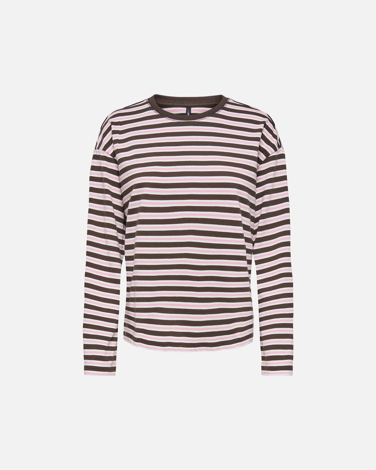 ONLY Topp New Soph L/S O-neck - Black Coffee/ Orchid Pink/ Cloud dancer