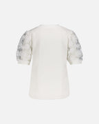 JDY Topp Fairview Life S/S - Cloud Dancer/ Flower Lace