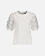 JDY Topp Fairview Life S/S - Cloud Dancer/ Flower Lace