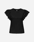 ONLY Topp Macy S/S O-neck Mix Top - Black