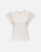 ONLY Topp Macy S/S O-neck Mix Top - Cloud Dancer