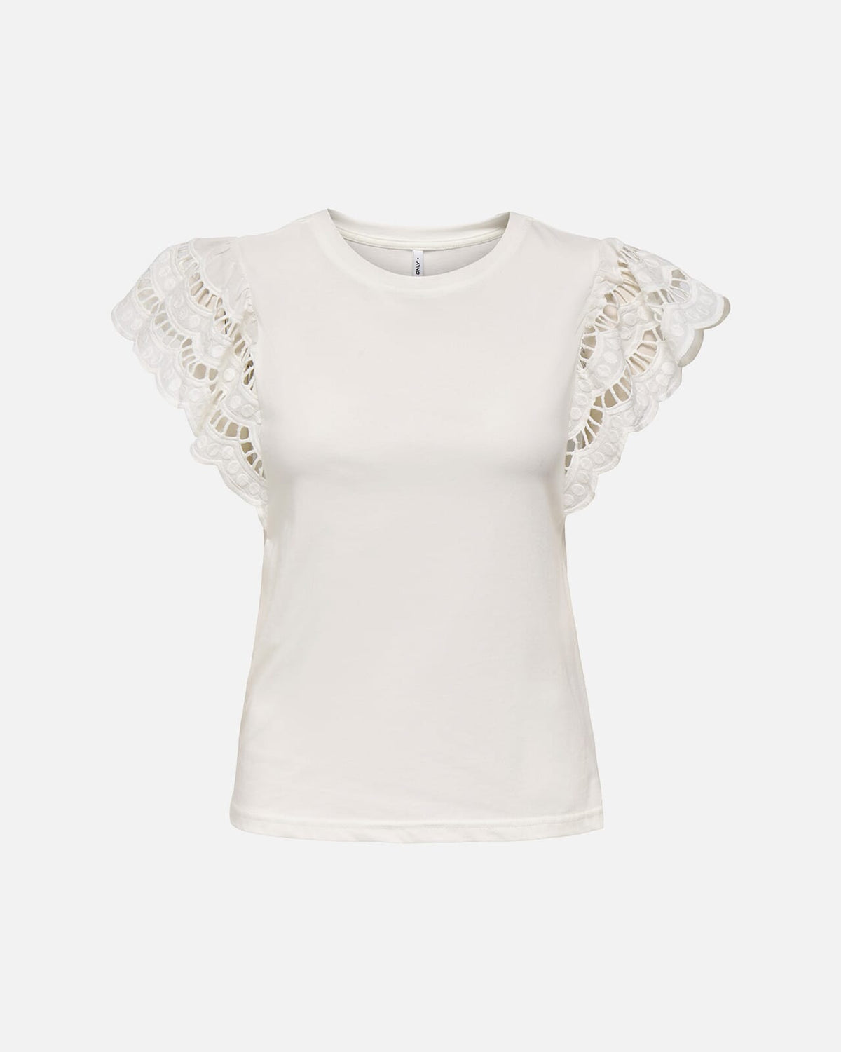 ONLY Topp Macy S/S O-neck Mix Top - Cloud Dancer