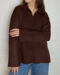 ONLY Strikkegenser Maggie Polo - Seal brown/ Melange