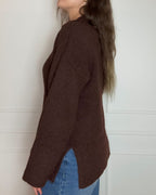 ONLY Strikkegenser Maggie Polo - Seal brown/ Melange