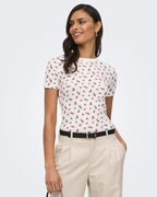 JDY T-skjorte Lucky S/S O-neck - Cloud Dancer/ Rose