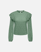 JDY Topp Lollie Frill - Hedge Green