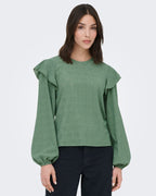 JDY Topp Lollie Frill - Hedge Green