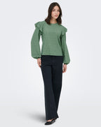 JDY Topp Lollie Frill - Hedge Green