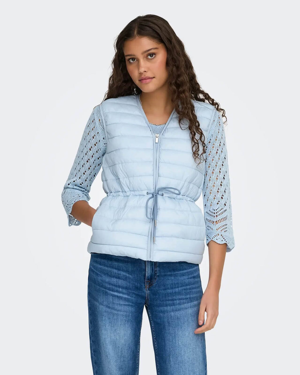 JDY Vest Renee Quilt Waistcoat - Cashmere Blue