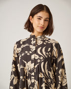 JDY Maxikjole Troya Life L/S - Phantom/ Creme Flowers