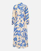 JDY Maxikjole Troya Life L/S - Creme/ Dazzling Blue Flowers