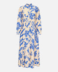 JDY Maxikjole Troya Life L/S - Creme/ Dazzling Blue Flowers