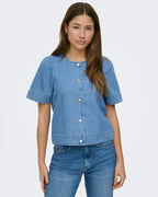 ONLY Denimtopp Astra SS Denim Shirt - Medium Blue Denim