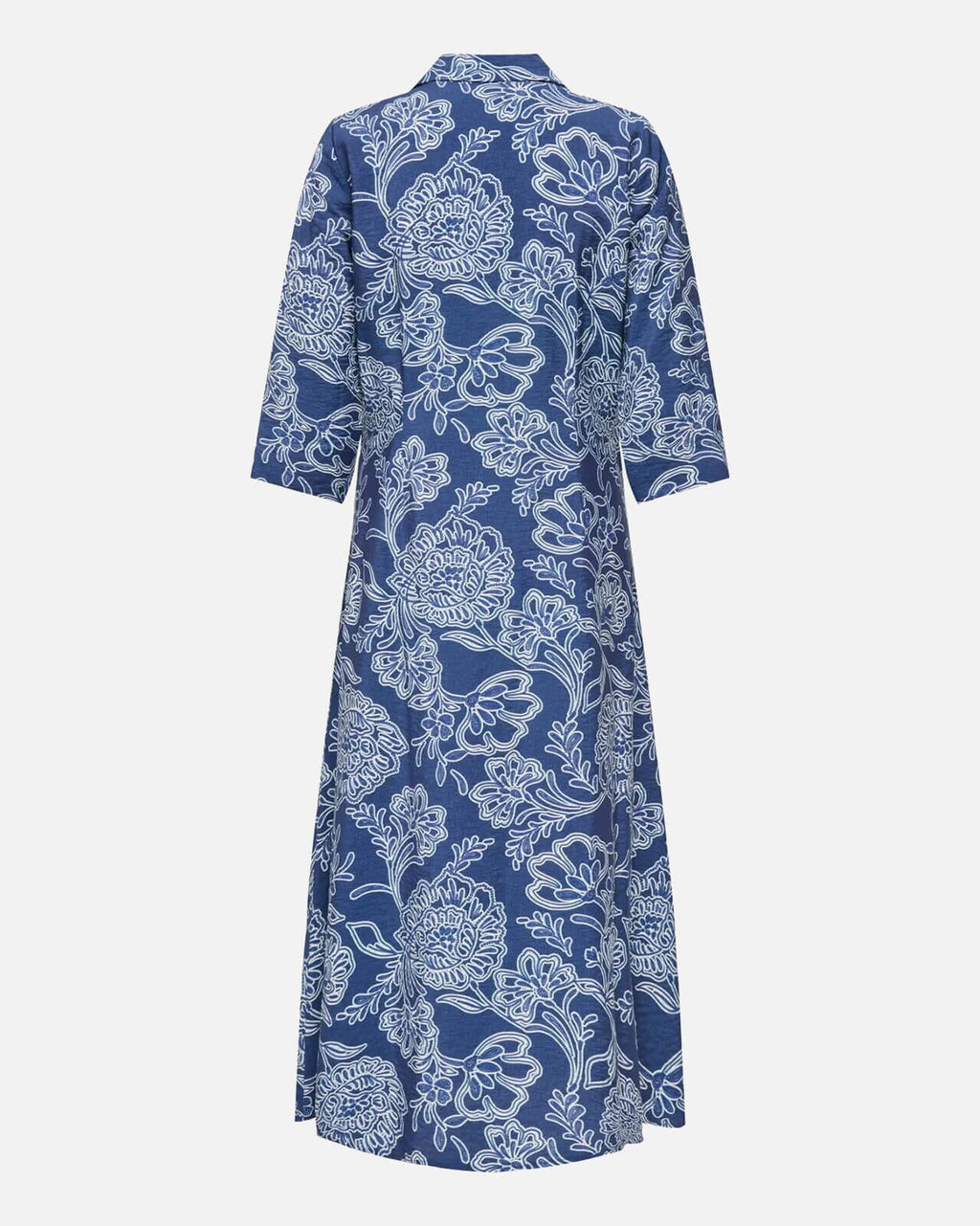 JDY Midikjole Elise Life 3/4 Midi - Dark Blue Denim/ Patriot Blue Flowers