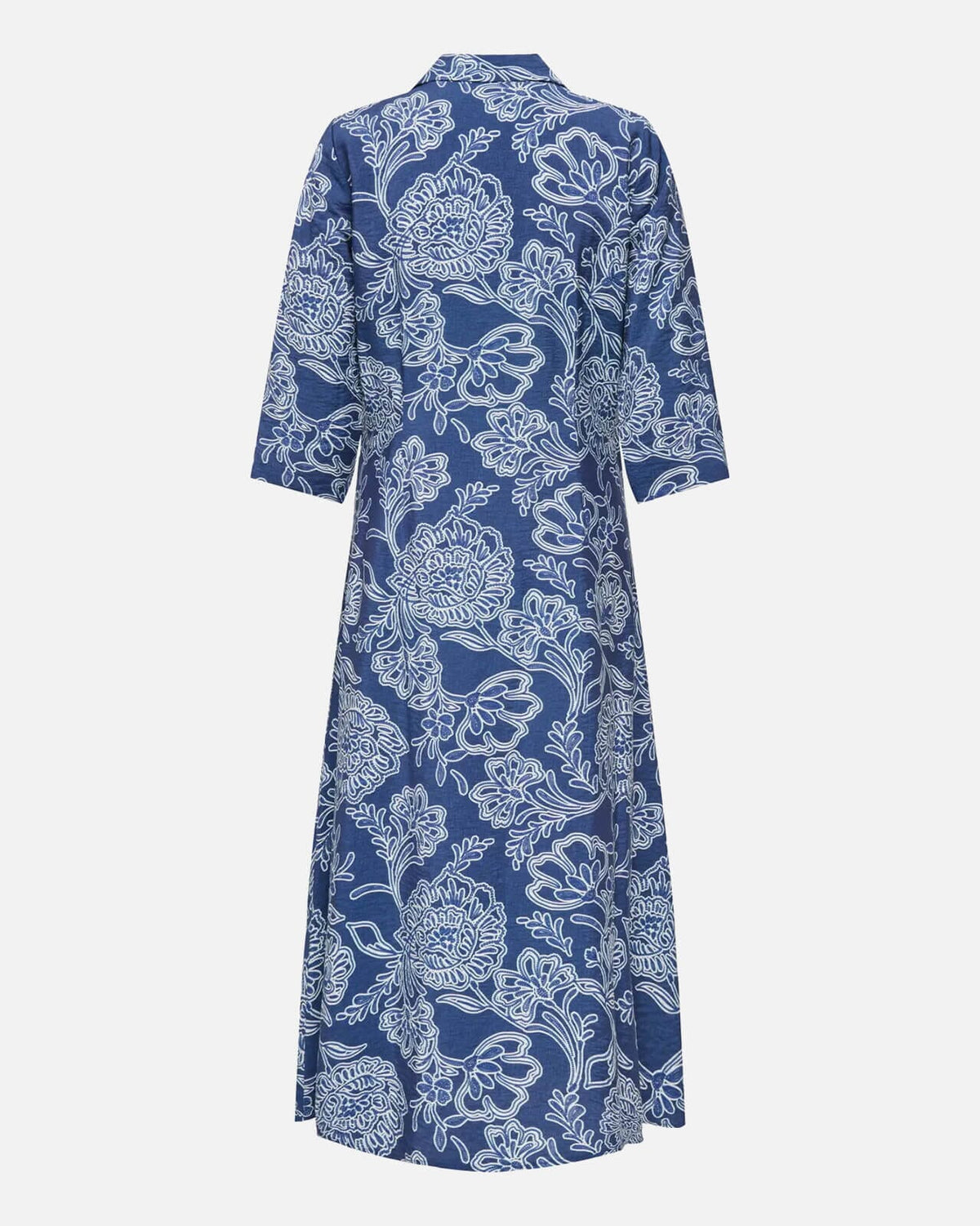 JDY Midikjole Elise Life 3/4 Midi - Dark Blue Denim/ Patriot Blue Flowers