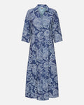 JDY Midikjole Elise Life 3/4 Midi - Dark Blue Denim/ Patriot Blue Flowers