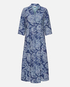 JDY Midikjole Elise Life 3/4 Midi - Dark Blue Denim/ Patriot Blue Flowers