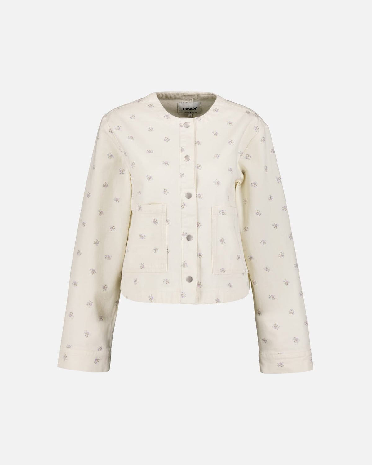 ONLY Denimjakke Naomi AOP O-jacket - Egret Flower