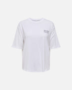 ONLY T-skjorte Shania S/S Print Top Box - Bright White/ Pancake club