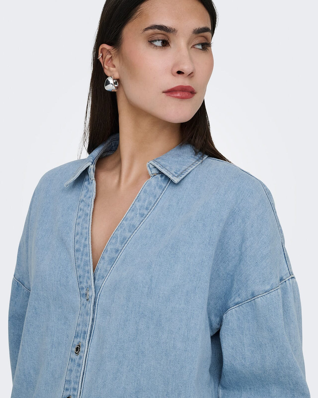 ONLY Denimtopp Montes 3/4 DNM Shirt Gua - Light Blue Denim