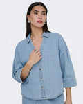 ONLY Denimtopp Montes 3/4 DNM Shirt Gua - Light Blue Denim