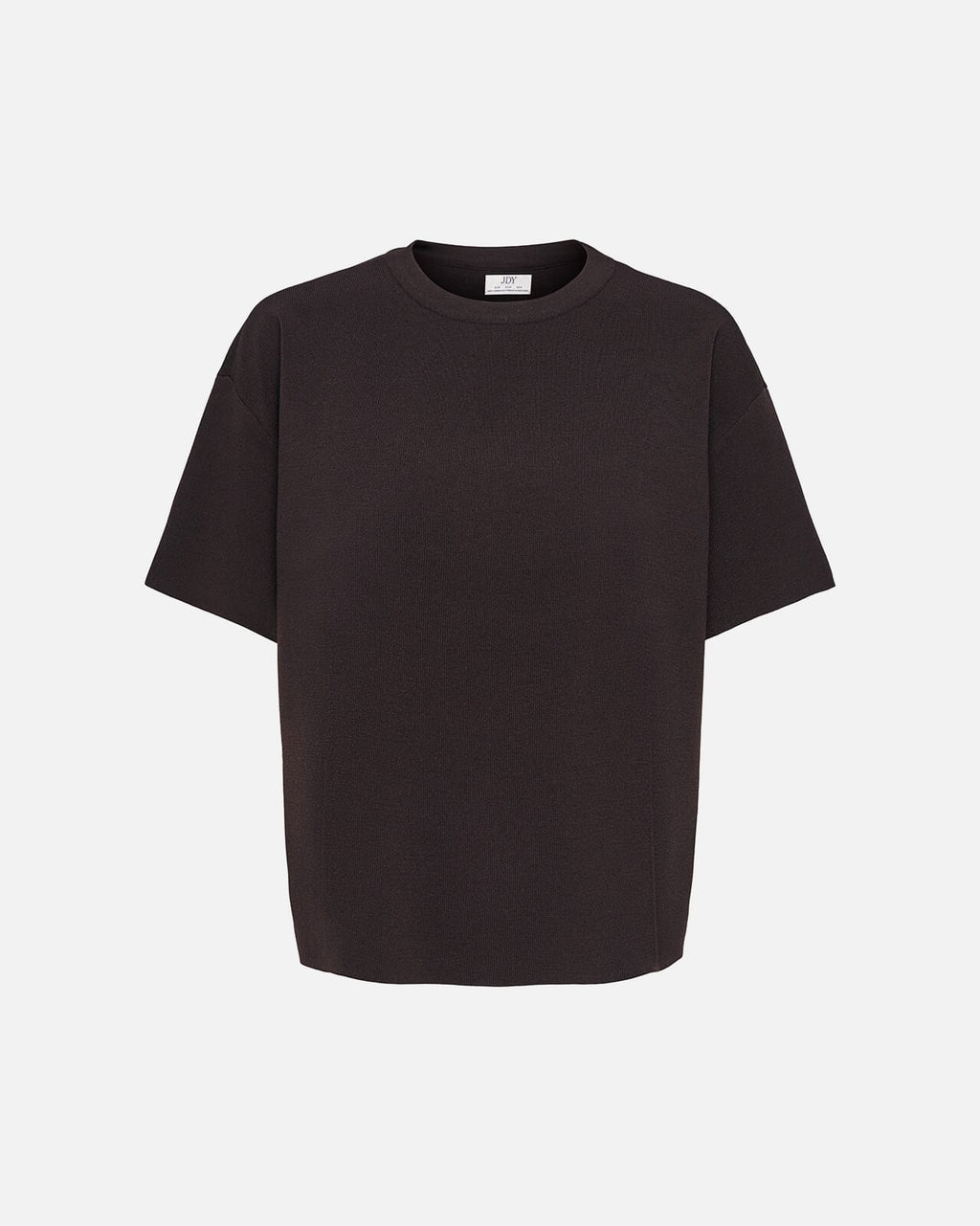 JDY Topp Astra S/S O-neck Slit - Chocolate Torte