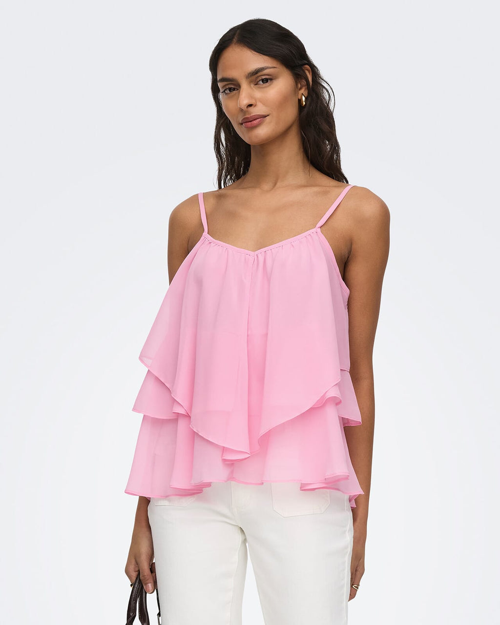 JDY Topp Elvira Layer L/S Layer Top - Bonbon