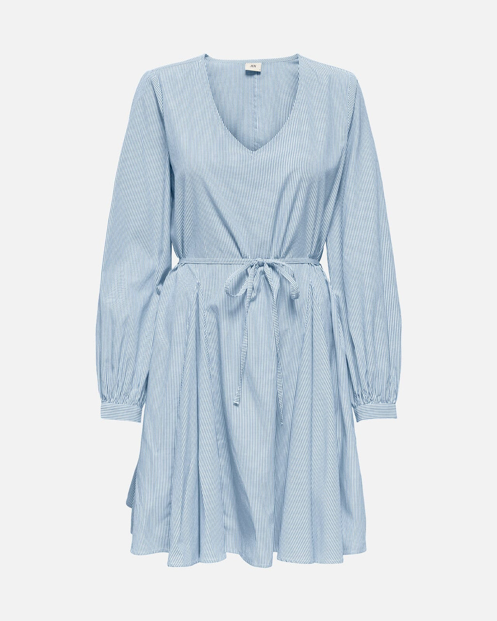 JDY Kjole Kalinka LS Flared - Cashmere Blue/ White