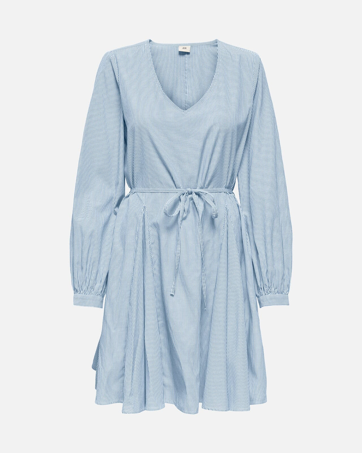 JDY Kjole Kalinka LS Flared - Cashmere Blue/ White