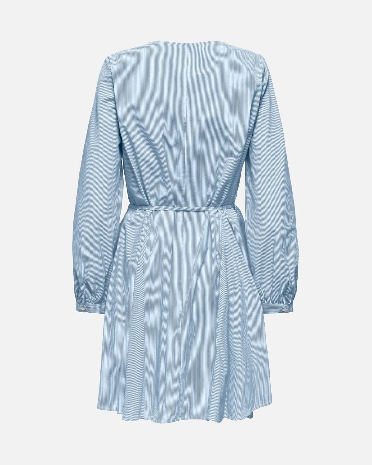 JDY Kjole Kalinka LS Flared - Cashmere Blue/ White