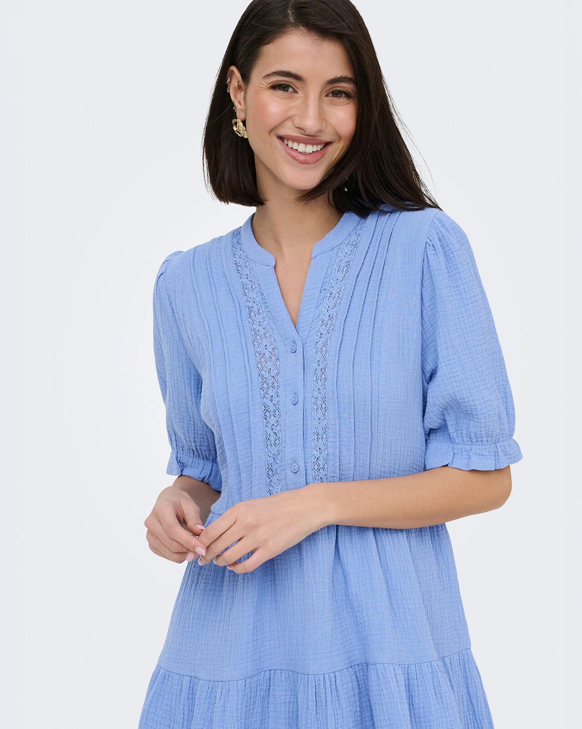 JDY Kjole Theis Life 2/4 Lace - Blue Bonnet