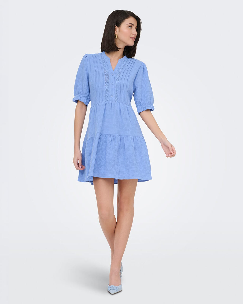 JDY Kjole Theis Life 2/4 Lace - Blue Bonnet