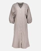 ONLY Midikjole Rolly Stripe  L/S Midi Stripe Dress - Chocolate Martini/ Cloud Dancer