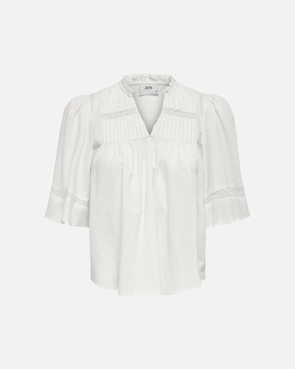 JDY Topp Julie 2/4 Lace Detail - Cloud Dancer