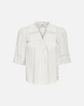 JDY Topp Julie 2/4 Lace Detail - Cloud Dancer