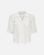 JDY Topp Julie 2/4 Lace Detail - Cloud Dancer