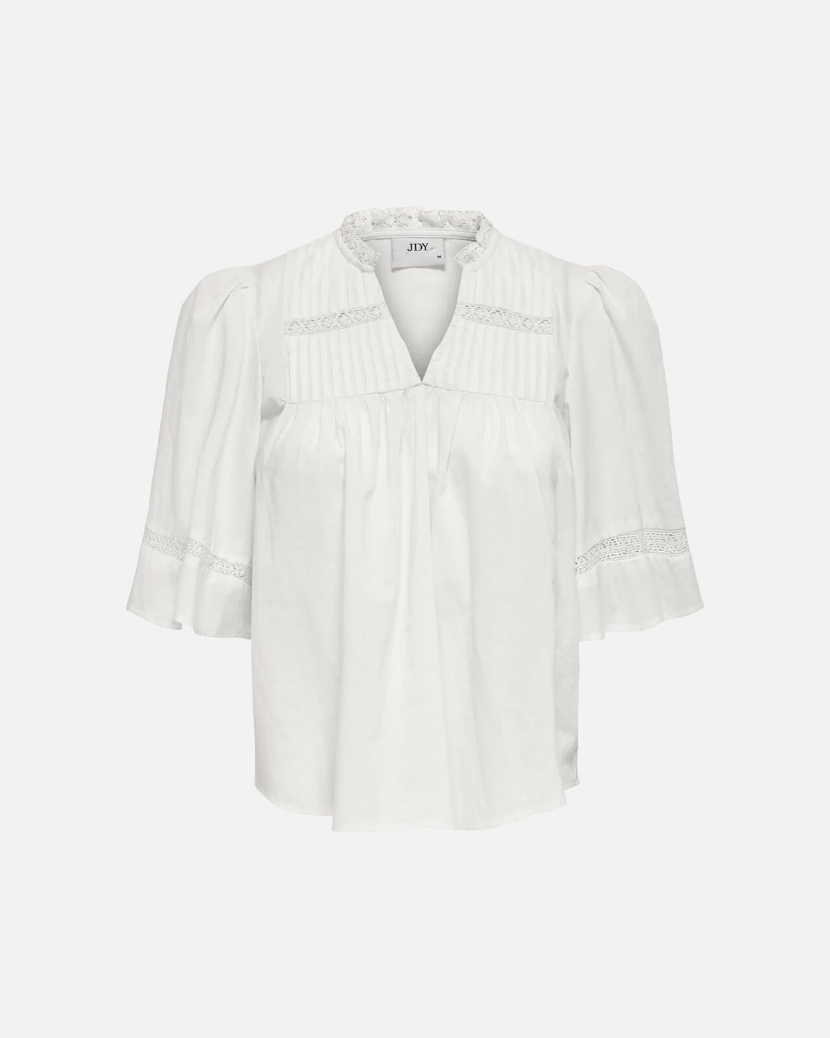 JDY Topp Julie 2/4 Lace Detail - Cloud Dancer