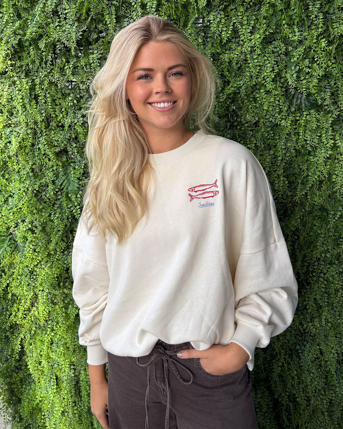 ONLY Collegegenser Deborah New L/S Club O-neck - Birch Seafood