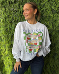 ONLY Collegegenser Deborah New L/S Club O-neck - Light Grey Melange/ Sardinas