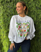 ONLY Collegegenser Deborah New L/S Club O-neck - Light Grey Melange/ Sardinas