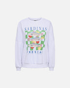 ONLY Collegegenser Deborah New L/S Club O-neck - Light Grey Melange/ Sardinas