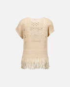JDY Topp Ester S/S Fringe - Sandshell