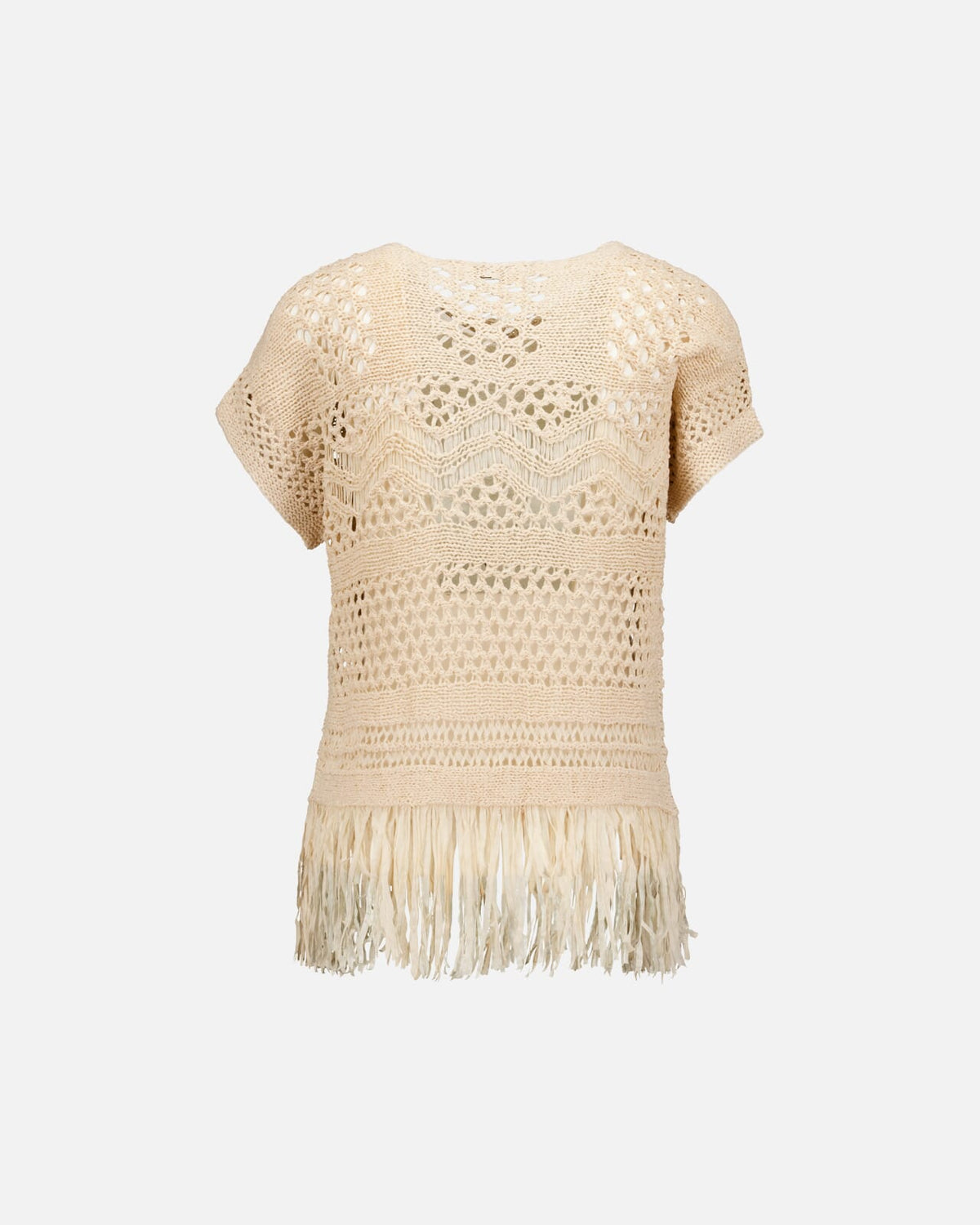JDY Topp Ester S/S Fringe - Sandshell