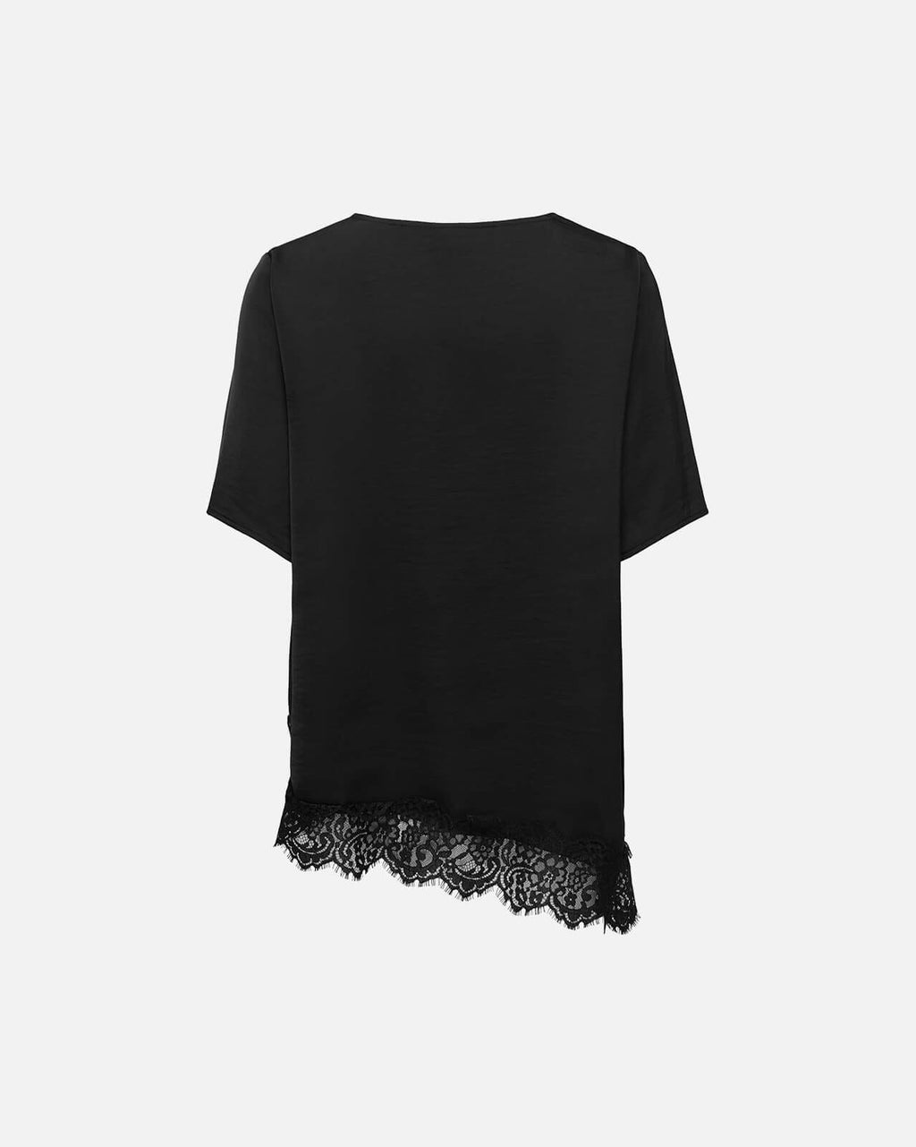 JDY Topp Yurba S/S Assymmetric - Black/ Black Lace