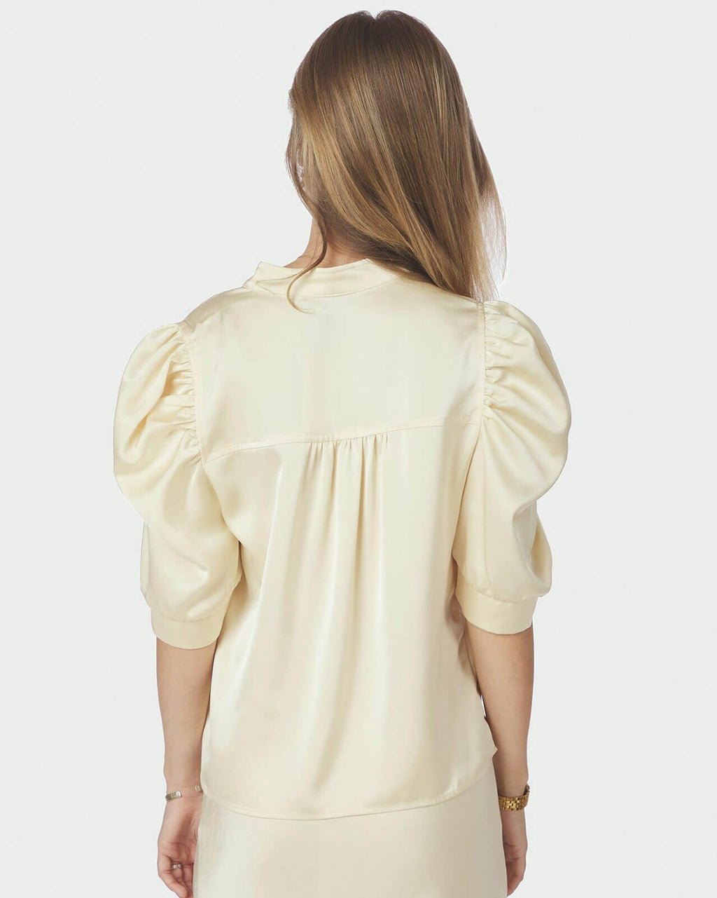 NEO NOIR Bluse Roella Heavy Sateen - Light Yellow