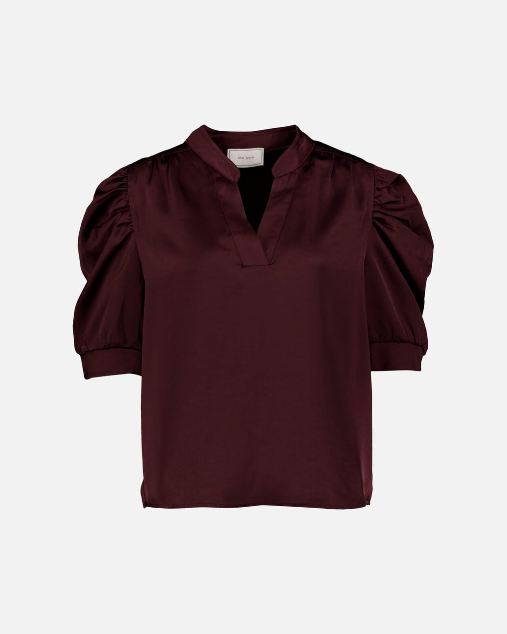 NEO NOIR Bluse Roella Heavy Sateen - Burgundy