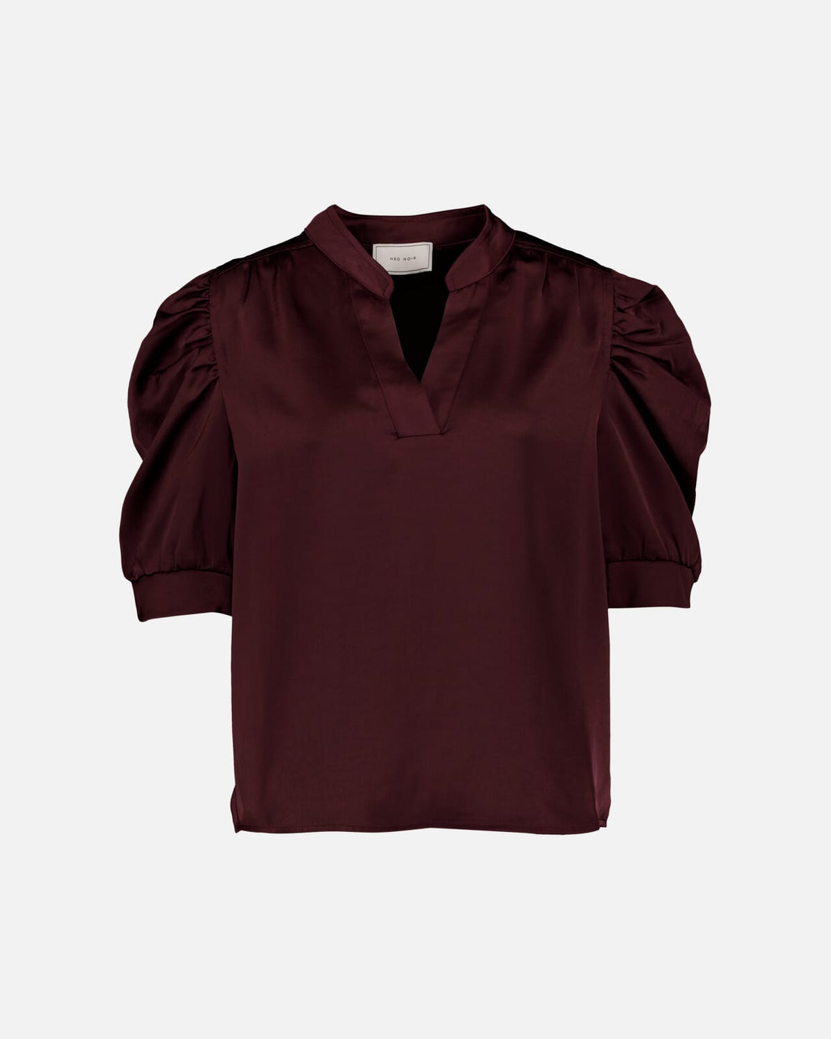 NEO NOIR Bluse Roella Heavy Sateen - Burgundy
